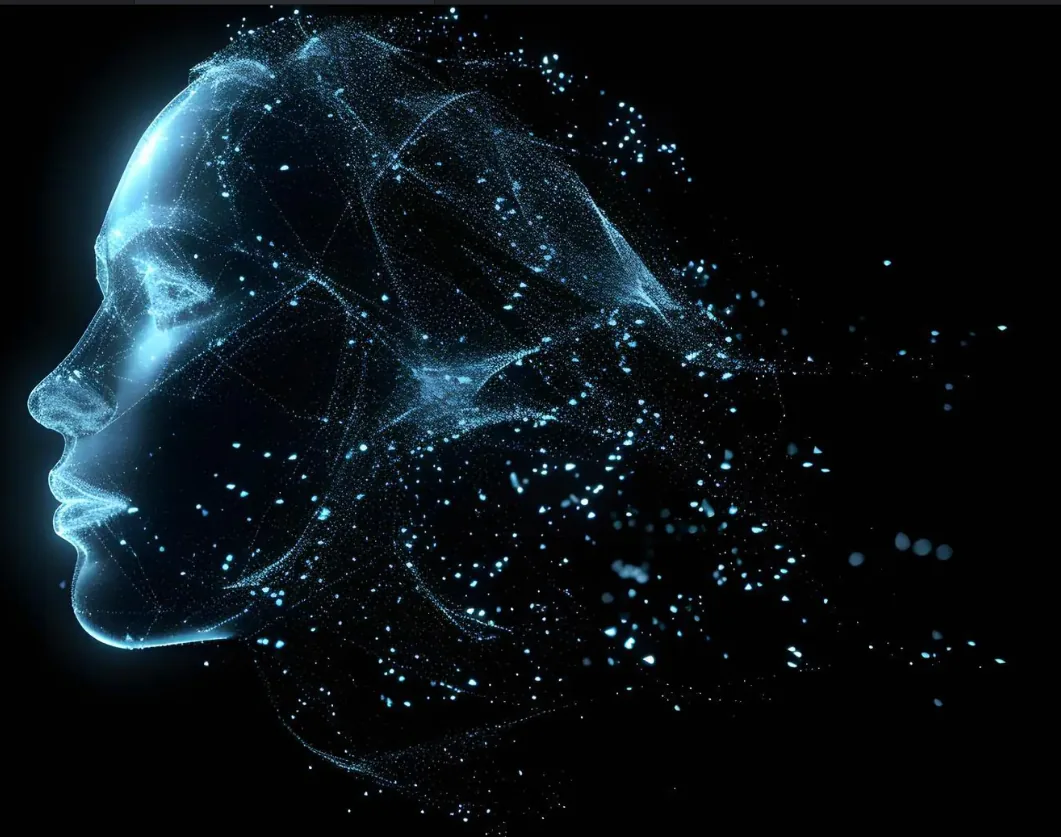 AI holografisk hoved – Aurora Capital Neural Core